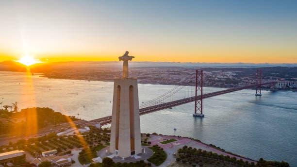 Scenic view of Almada showcasing the local architecture and landscape