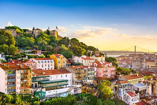 Scenic view of Lisbon showcasing the local architecture and landscape
