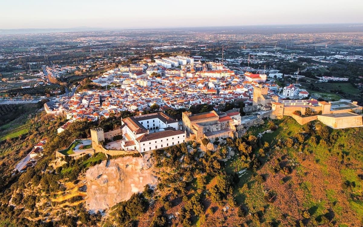 Scenic view of Palmela showcasing the local architecture and landscape